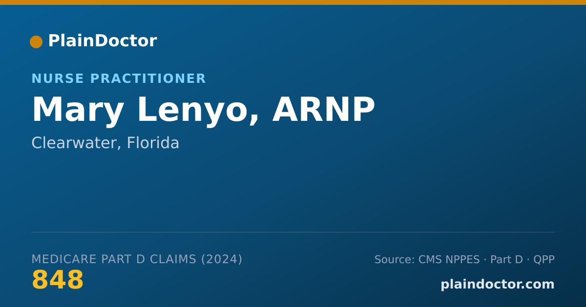 Shareable card for Mary Lenyo, ARNP - Nurse Practitioner, Clearwater, FL