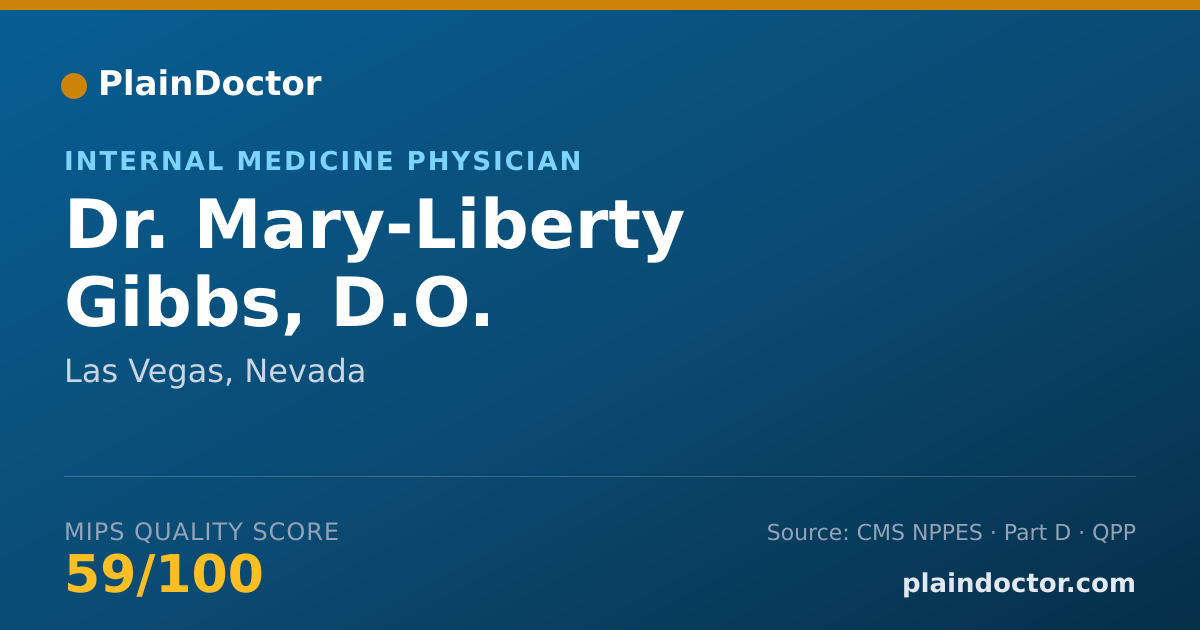Shareable card for Mary-Liberty Gibbs, D.O. - Internal Medicine Physician, Las Vegas, NV