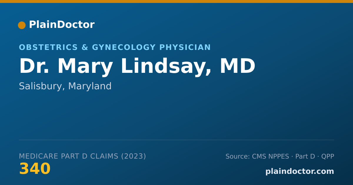 Shareable card for Mary Lindsay, MD - Obstetrics & Gynecology Physician, Salisbury, MD