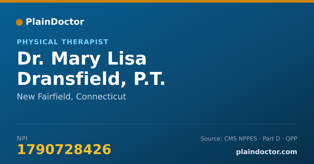 Shareable card for Mary Lisa Dransfield, P.T. - Physical Therapist, New Fairfield, CT
