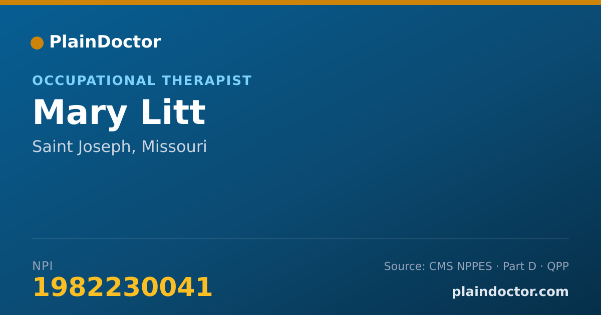 Shareable card for Mary Litt - Occupational Therapist, Saint Joseph, MO