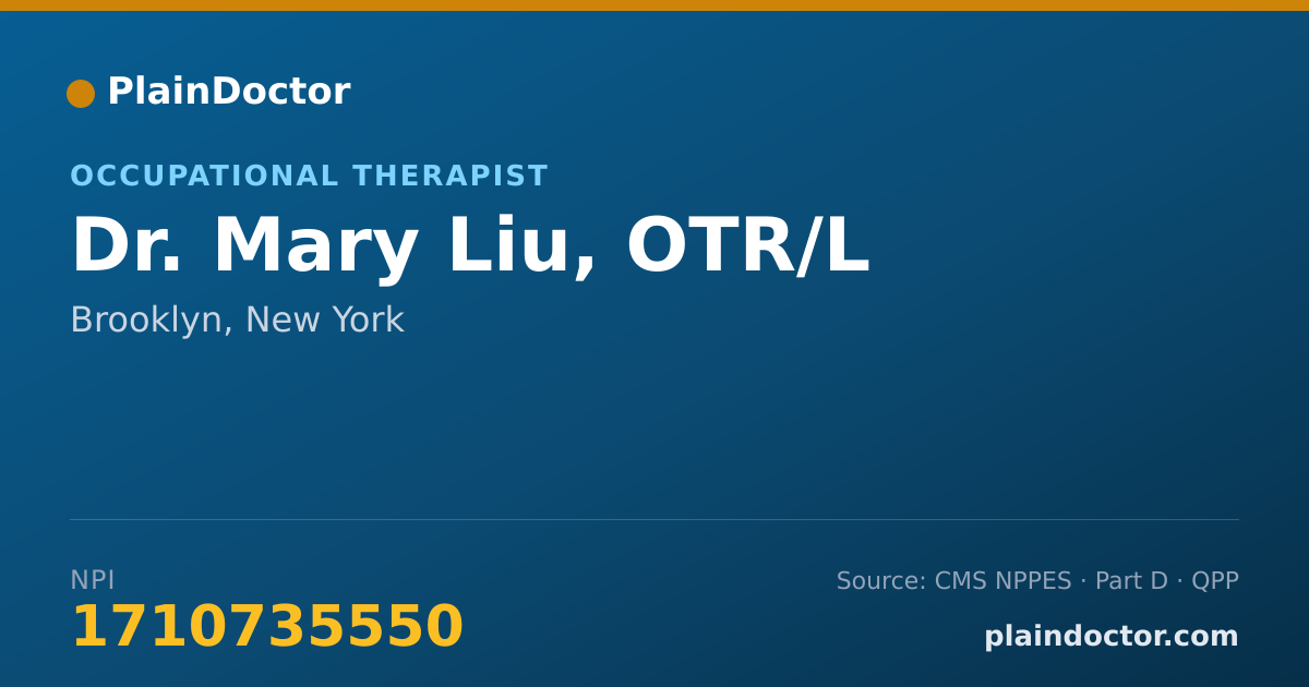 Shareable card for Mary Liu, OTR/L - Occupational Therapist, Brooklyn, NY