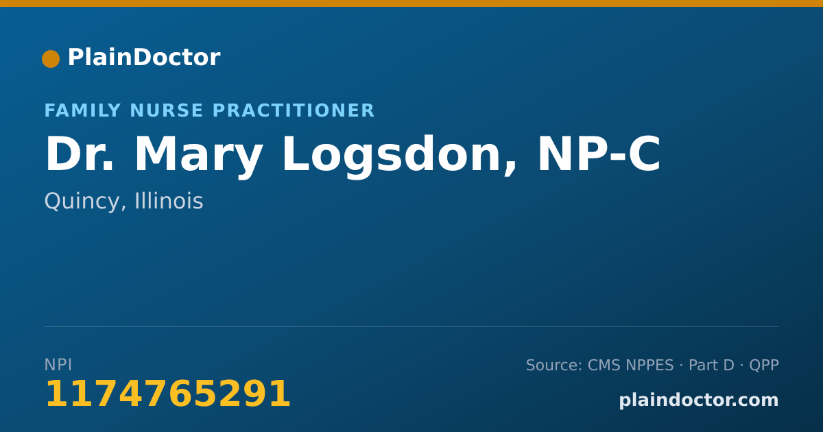 Shareable card for Mary Logsdon, NP-C - Family Nurse Practitioner, Quincy, IL