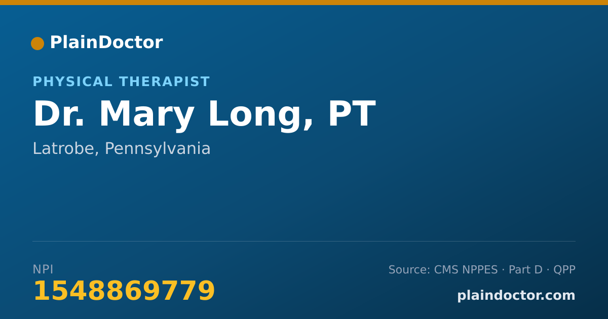 Shareable card for Mary Long, PT - Physical Therapist, Latrobe, PA