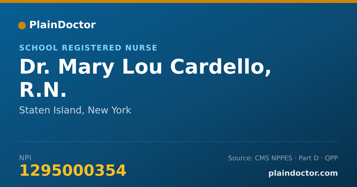 Shareable card for Mary Lou Cardello, R.N. - School Registered Nurse, Staten Island, NY