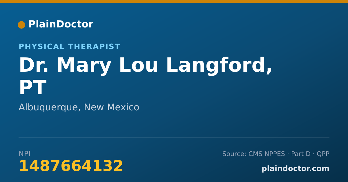 Shareable card for Mary Lou Langford, PT - Physical Therapist, Albuquerque, NM