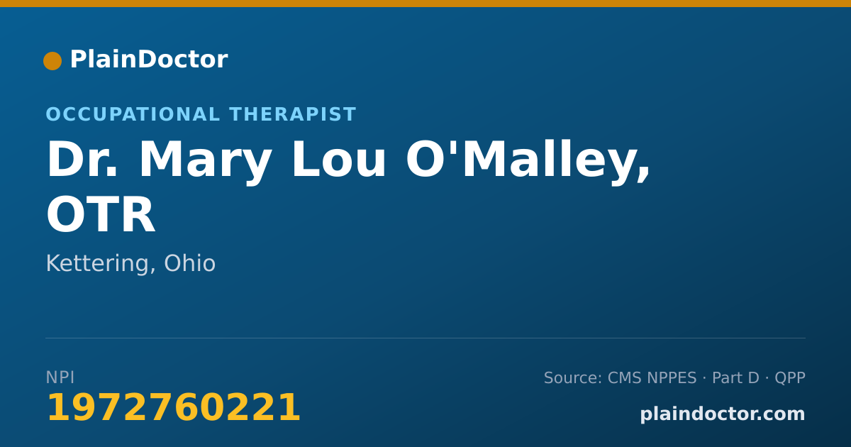 Shareable card for Mary Lou O'Malley, OTR - Occupational Therapist, Kettering, OH