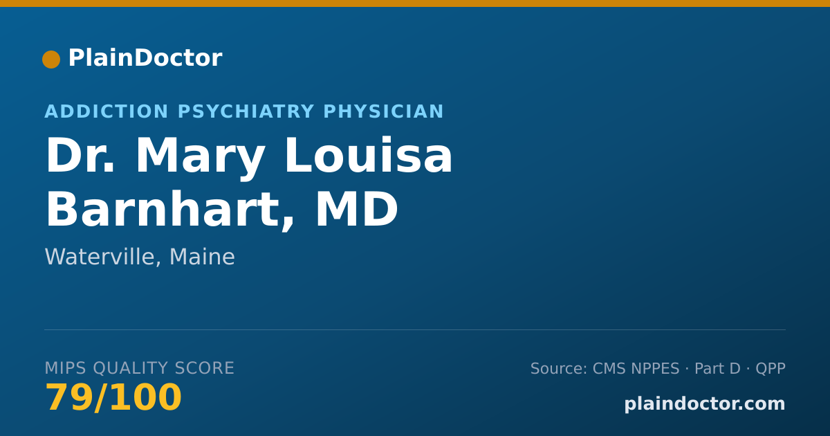 Shareable card for Mary Louisa Barnhart, MD - Addiction Psychiatry Physician, Waterville, ME