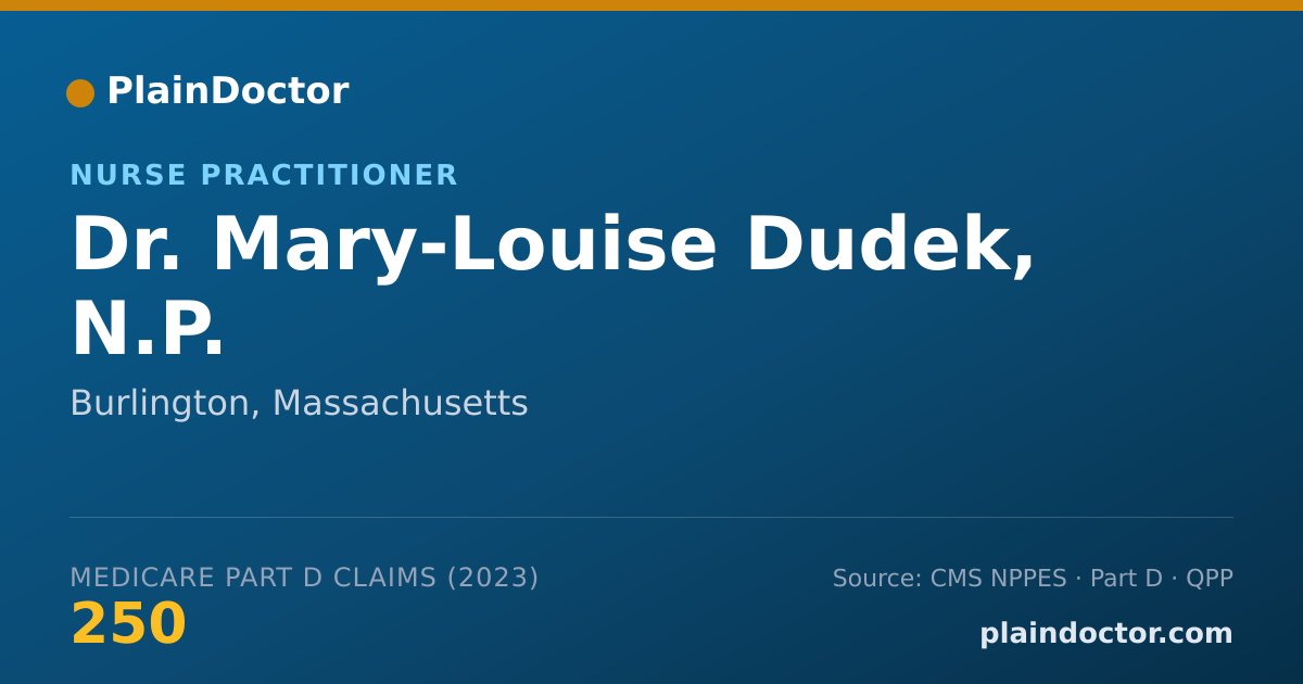 Shareable card for Mary-Louise Dudek, N.P. - Nurse Practitioner, Burlington, MA