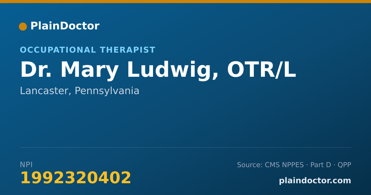 Shareable card for Mary Ludwig, OTR/L - Occupational Therapist, Lancaster, PA