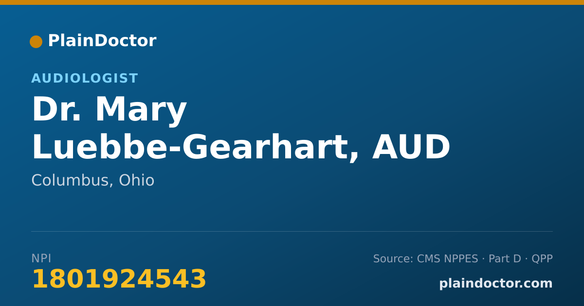 Shareable card for Mary Luebbe-Gearhart, AUD - Audiologist, Columbus, OH