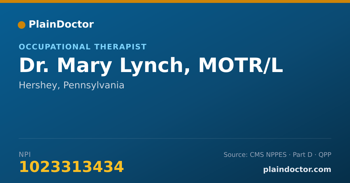 Shareable card for Mary Lynch, MOTR/L - Occupational Therapist, Hershey, PA