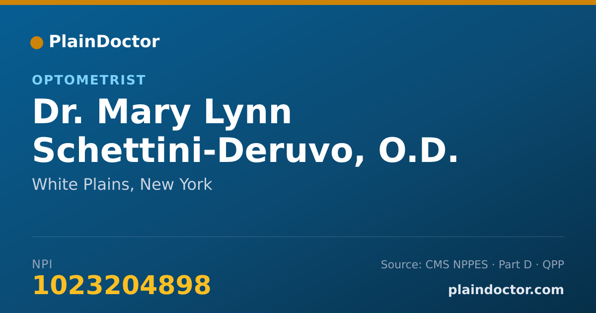 Shareable card for Mary Lynn Schettini-Deruvo, O.D. - Optometrist, White Plains, NY
