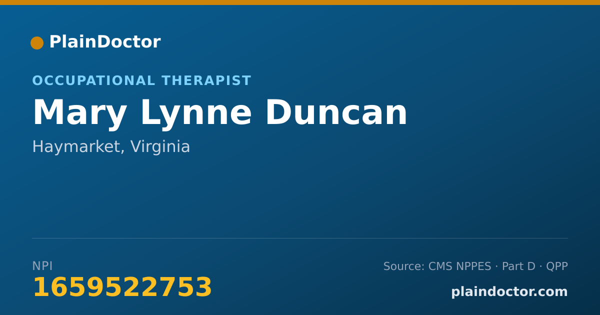 Shareable card for Mary Lynne Duncan - Occupational Therapist, Haymarket, VA