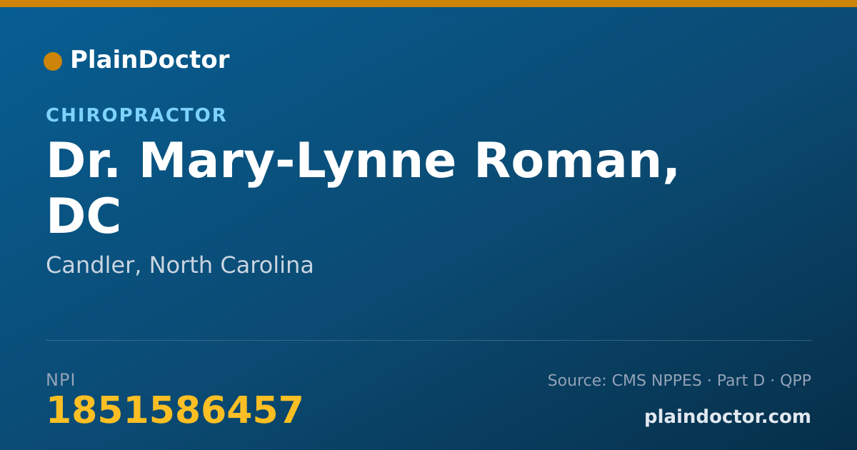 Shareable card for Mary-Lynne Roman, DC - Chiropractor, Candler, NC