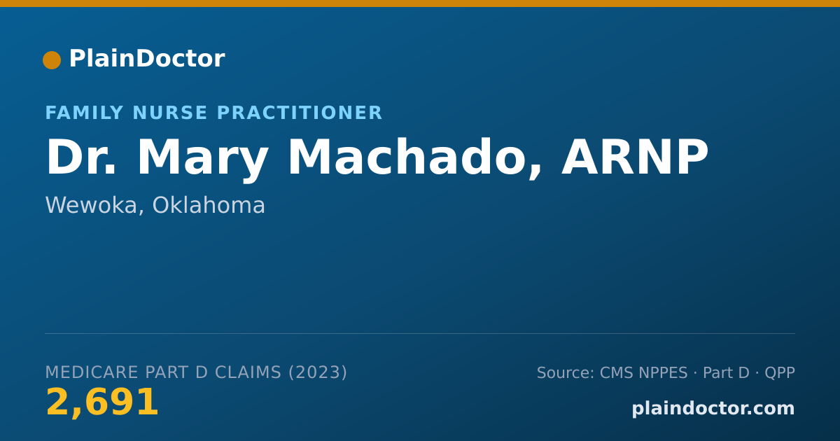 Shareable card for Mary Machado, ARNP - Family Nurse Practitioner, Wewoka, OK