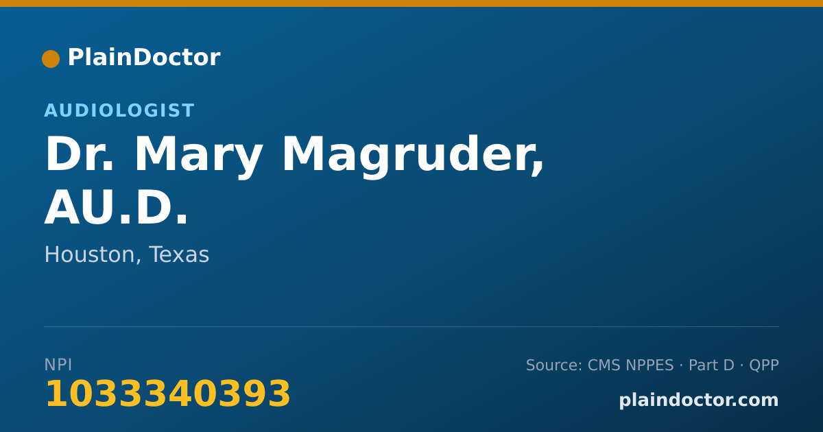 Shareable card for Mary Magruder, AU.D. - Audiologist, Houston, TX