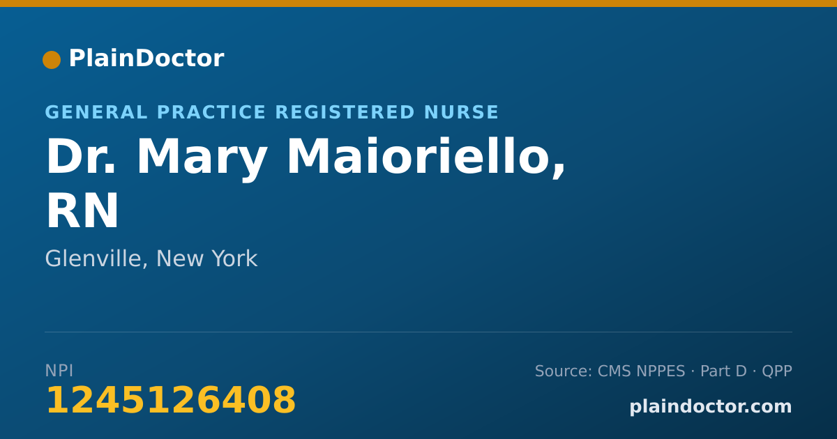 Shareable card for Mary Maioriello, RN - General Practice Registered Nurse, Glenville, NY