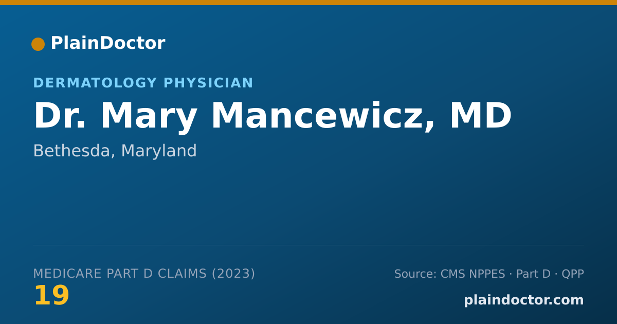 Shareable card for Mary Mancewicz, MD - Dermatology Physician, Bethesda, MD