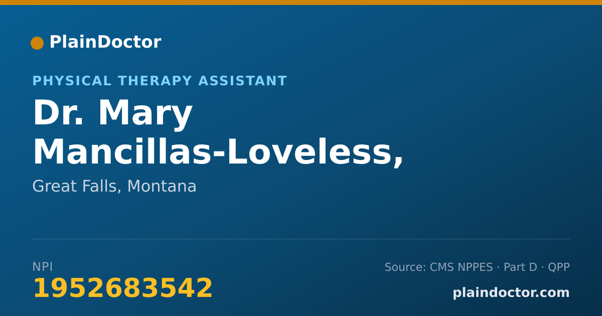 Shareable card for Mary Mancillas-Loveless, PTA, LMT, C.PED - Physical Therapy Assistant, Great Falls, MT