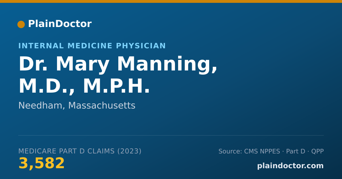 Shareable card for Mary Manning, M.D., M.P.H. - Internal Medicine Physician, Needham, MA