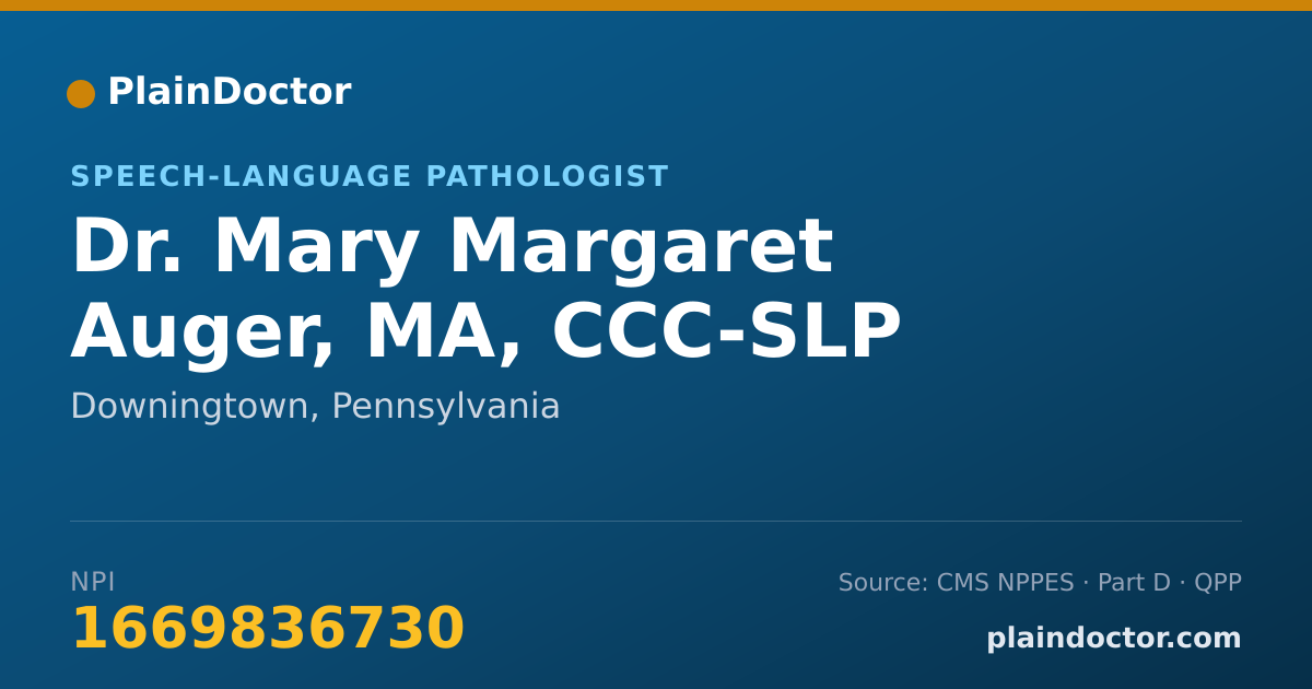 Shareable card for Mary Margaret Auger, MA, CCC-SLP - Speech-Language Pathologist, Downingtown, PA