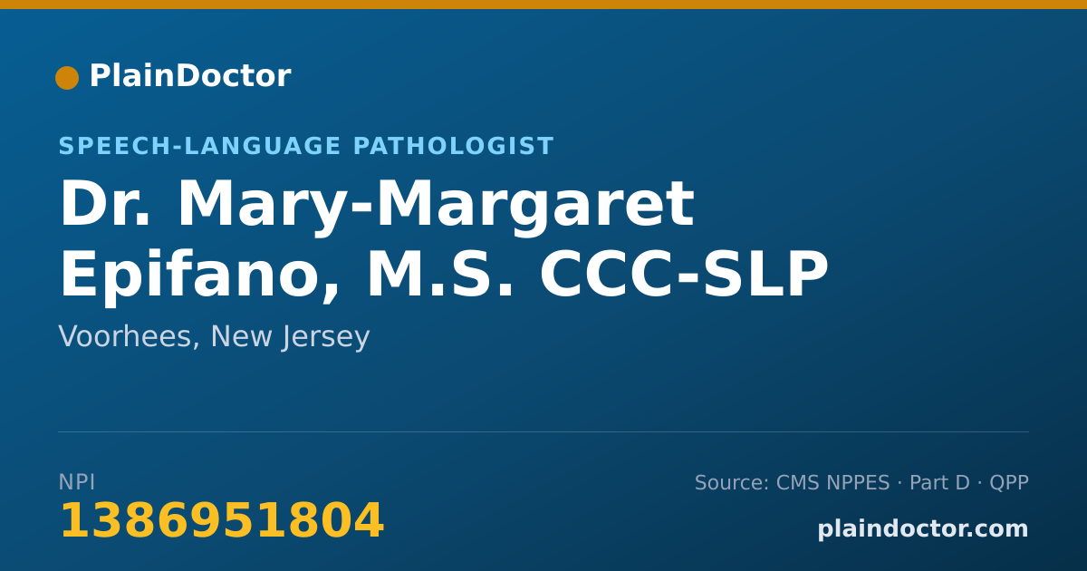 Shareable card for Mary-Margaret Epifano, M.S. CCC-SLP - Speech-Language Pathologist, Voorhees, NJ
