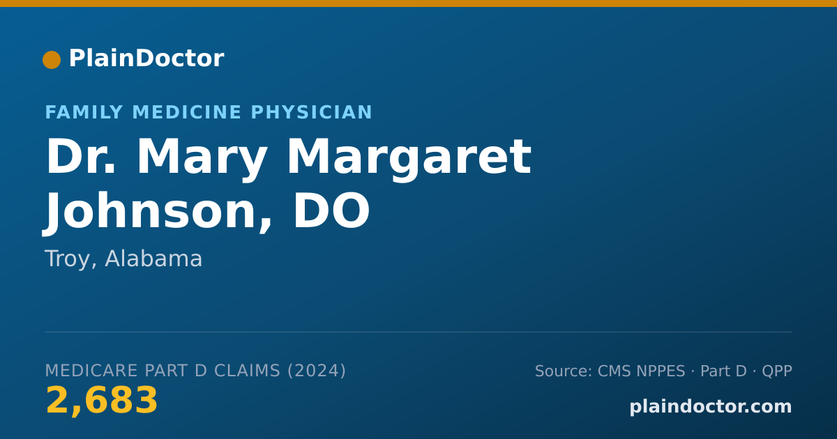 Shareable card for Mary Margaret Johnson, DO - Family Medicine Physician, Troy, AL