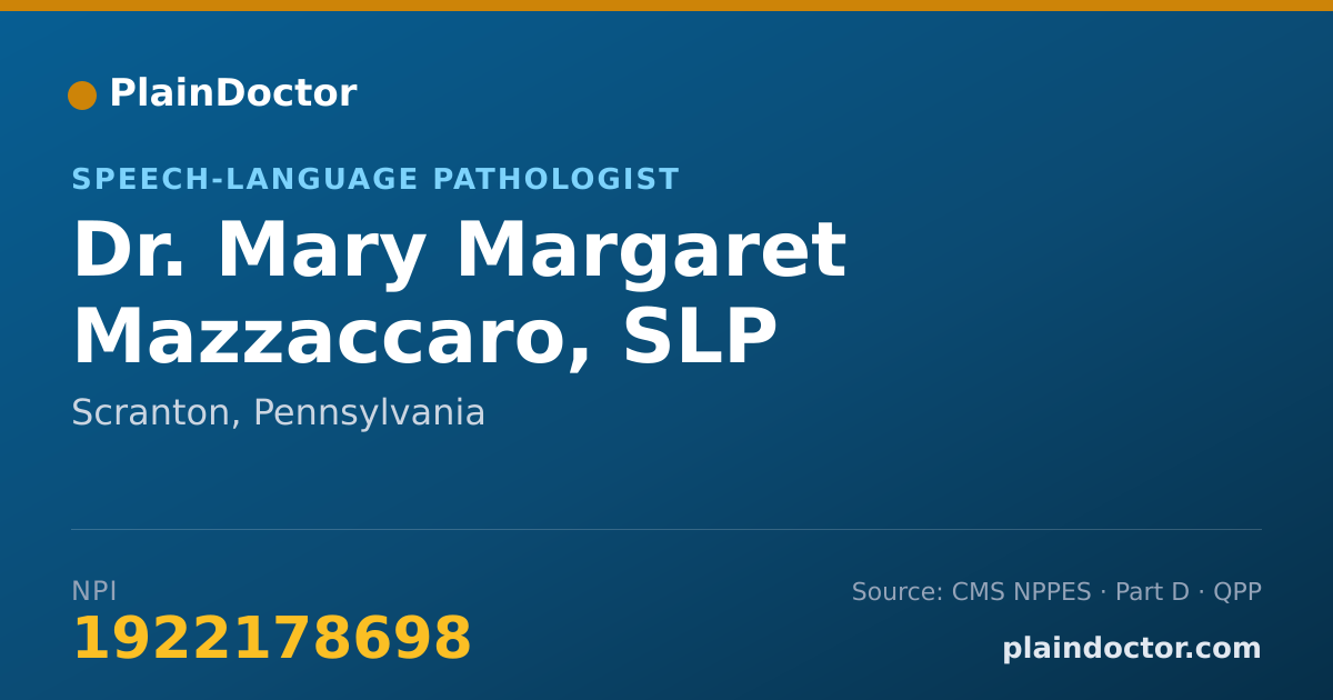 Shareable card for Mary Margaret Mazzaccaro, SLP - Speech-Language Pathologist, Scranton, PA