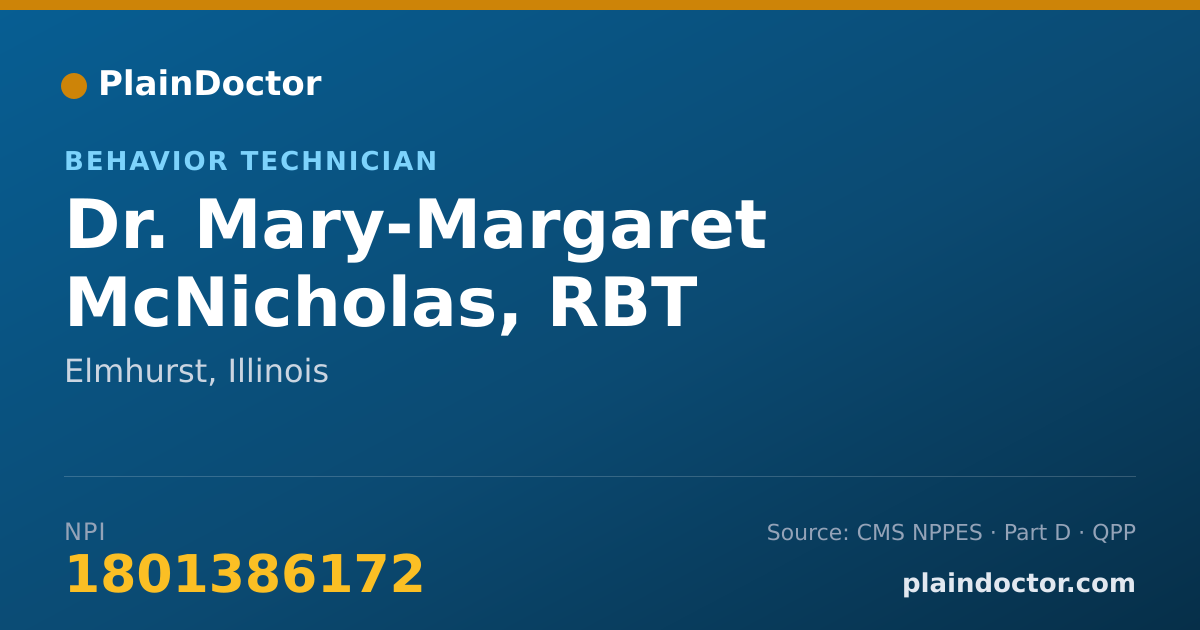 Shareable card for Mary-Margaret McNicholas, RBT - Behavior Technician, Elmhurst, IL