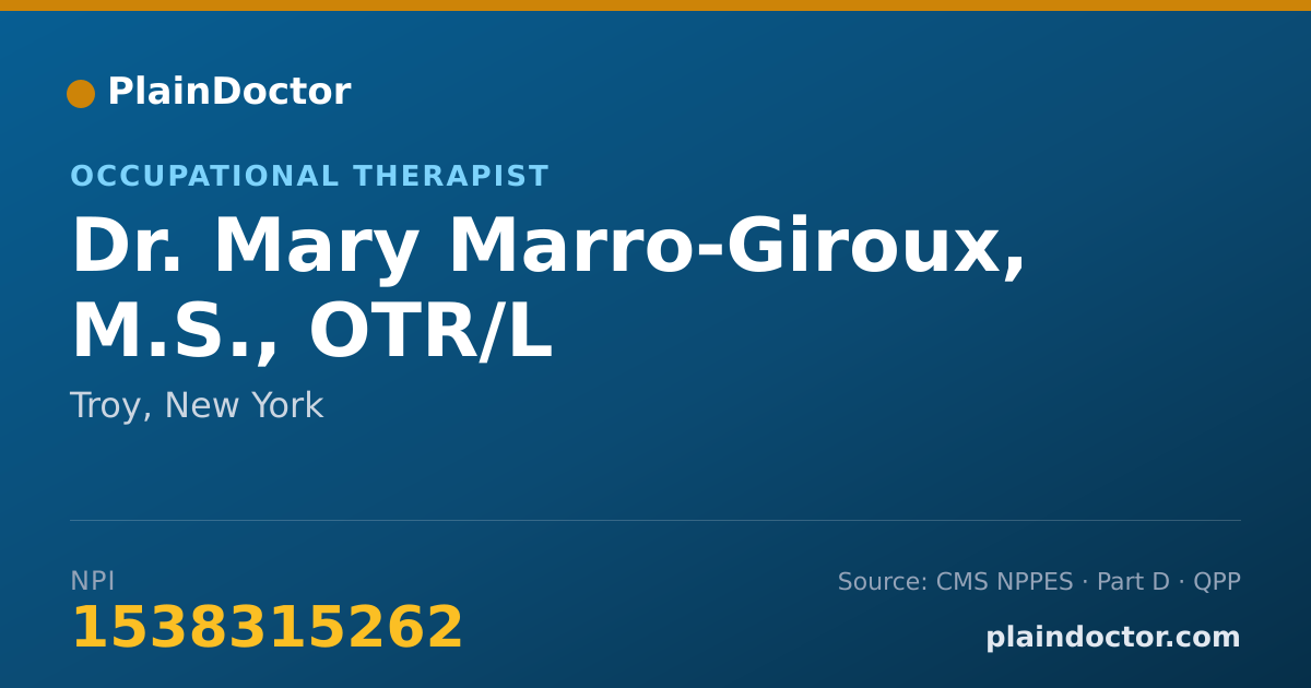 Shareable card for Mary Marro-Giroux, M.S., OTR/L - Occupational Therapist, Troy, NY