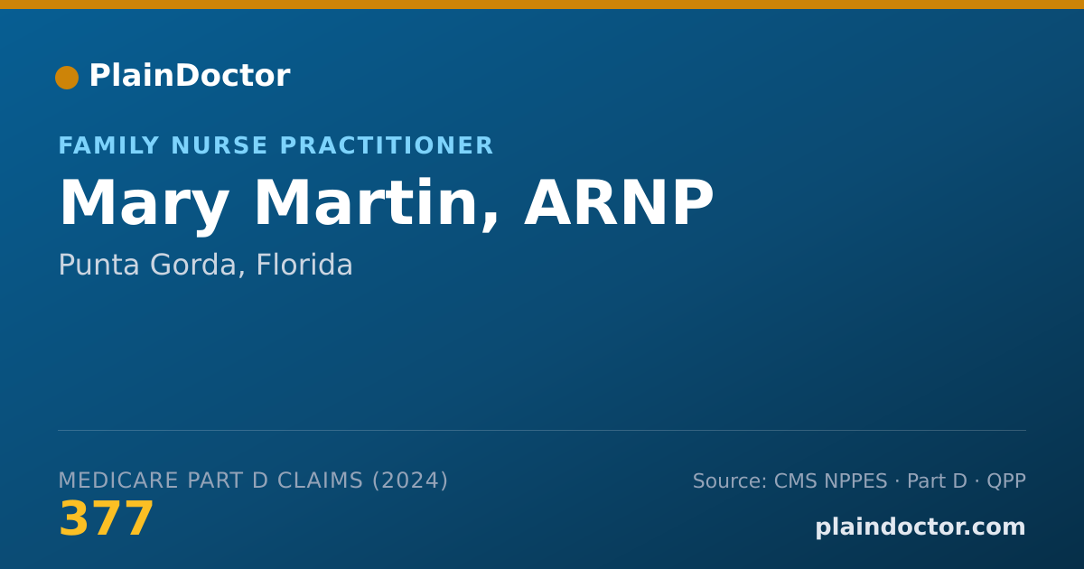 Shareable card for Mary Martin, ARNP - Family Nurse Practitioner, Punta Gorda, FL