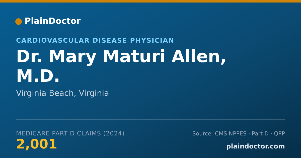 Shareable card for Mary Maturi Allen, M.D. - Cardiovascular Disease Physician, Virginia Beach, VA