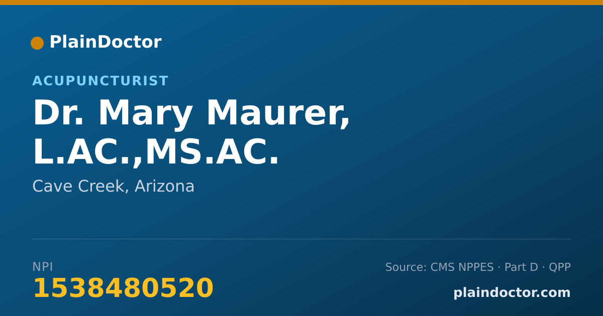 Shareable card for Mary Maurer, L.AC.,MS.AC. - Acupuncturist, Cave Creek, AZ