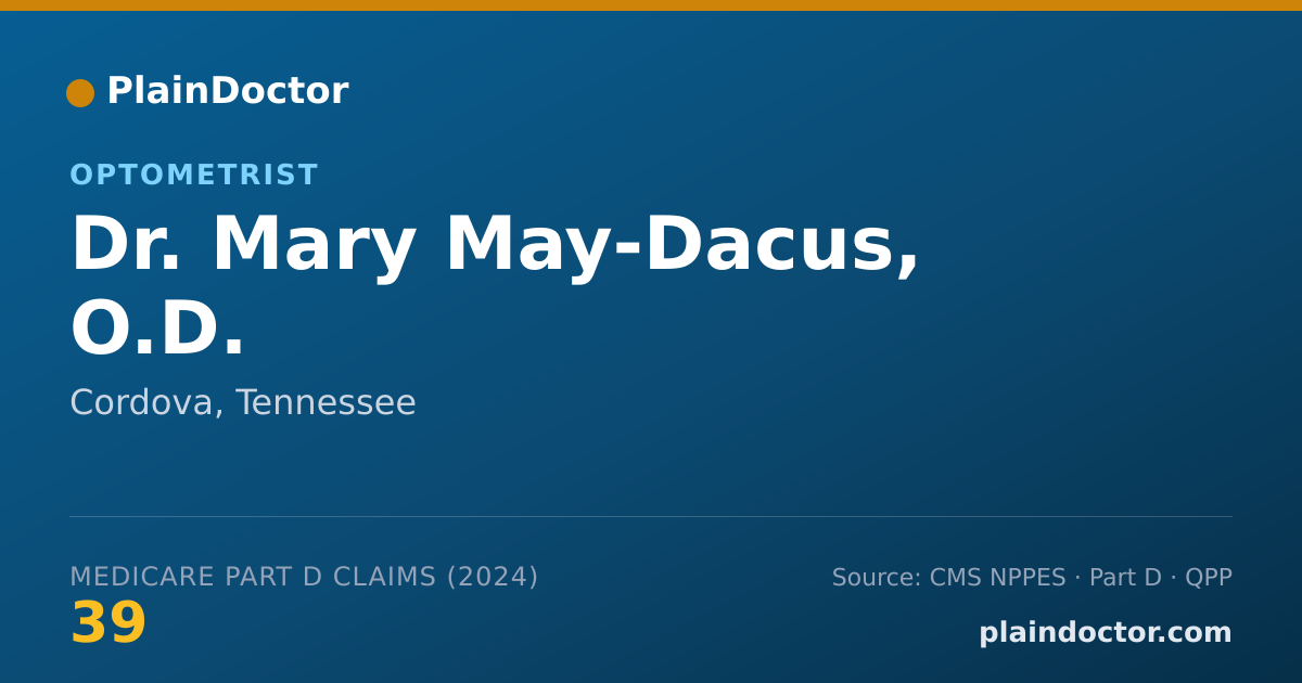 Shareable card for Mary May-Dacus, O.D. - Optometrist, Cordova, TN