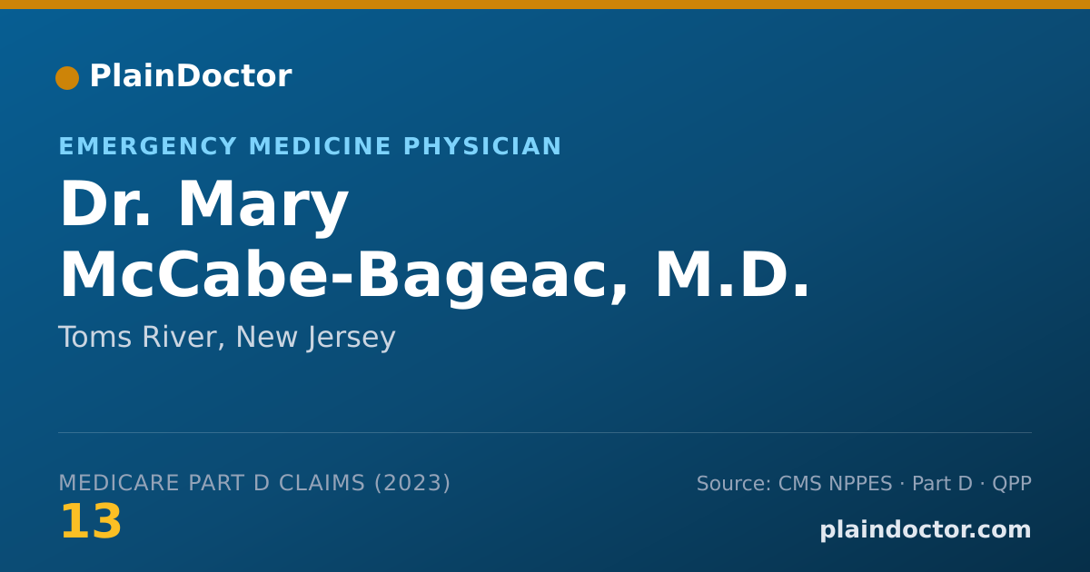 Shareable card for Mary McCabe-Bageac, M.D. - Emergency Medicine Physician, Toms River, NJ