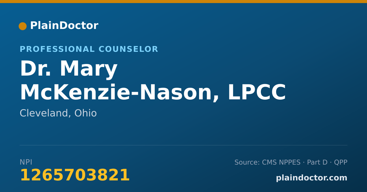 Shareable card for Mary McKenzie-Nason, LPCC - Professional Counselor, Cleveland, OH