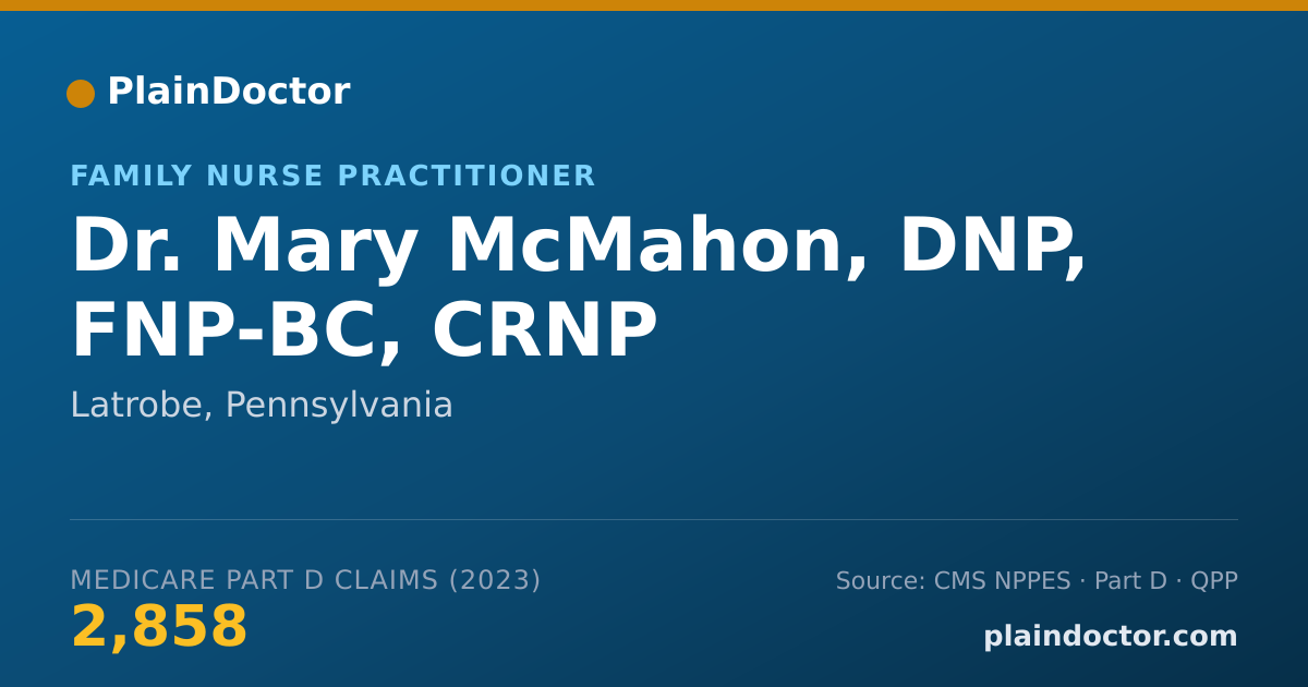Shareable card for Mary McMahon, DNP, FNP-BC, CRNP - Family Nurse Practitioner, Latrobe, PA