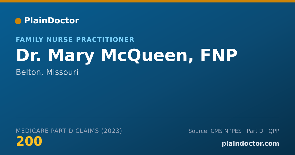 Shareable card for Mary McQueen, FNP - Family Nurse Practitioner, Belton, MO