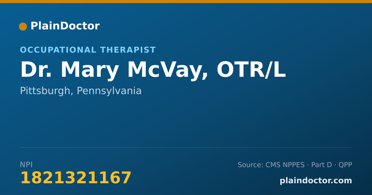 Shareable card for Mary McVay, OTR/L - Occupational Therapist, Pittsburgh, PA