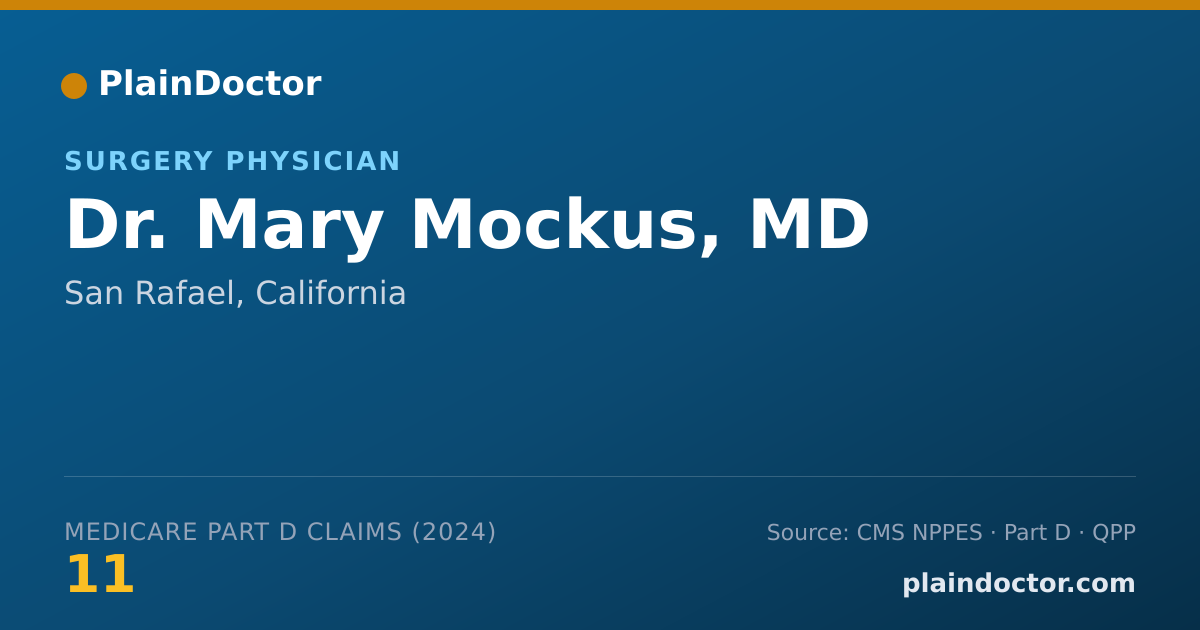 Shareable card for Mary Mockus, MD - Surgery Physician, San Rafael, CA
