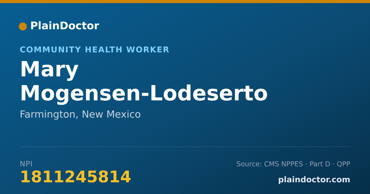 Shareable card for Mary Mogensen-Lodeserto - Community Health Worker, Farmington, NM