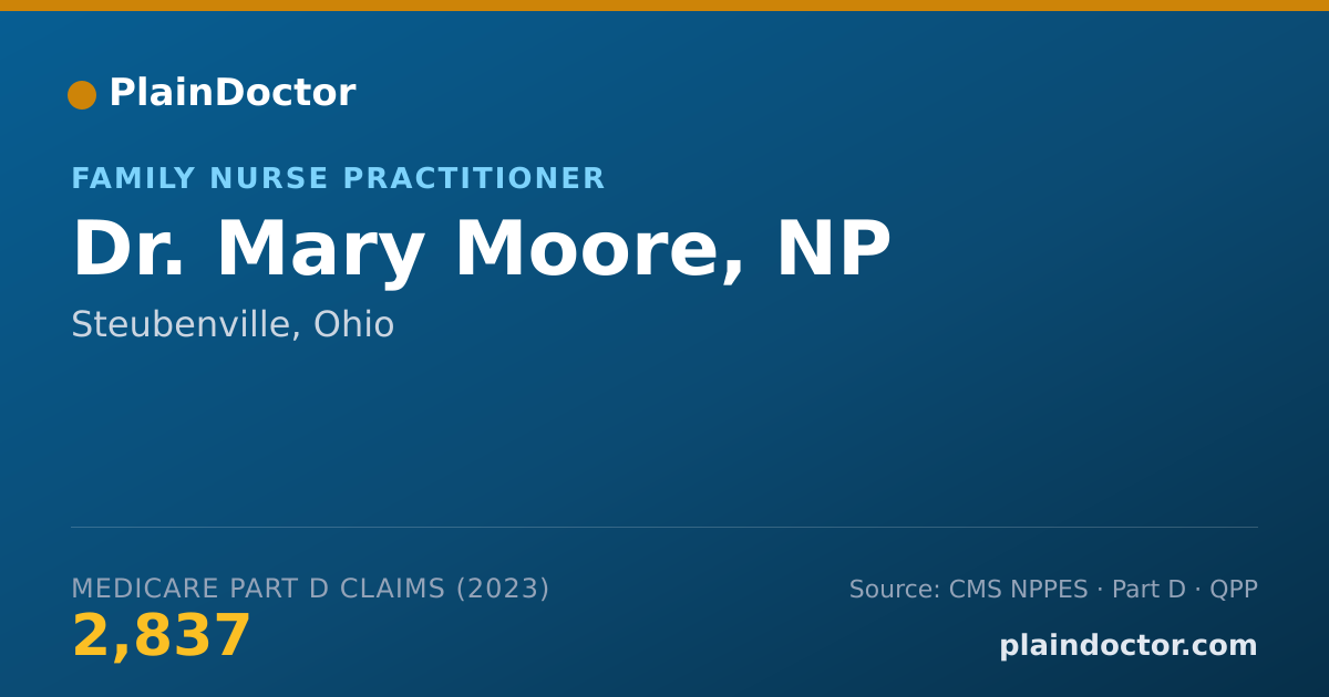 Shareable card for Mary Moore, NP - Family Nurse Practitioner, Steubenville, OH