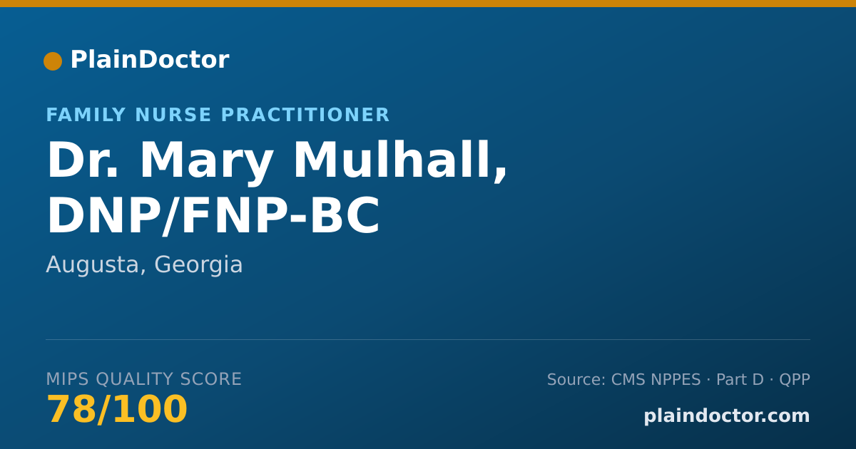 Shareable card for Mary Mulhall, DNP/FNP-BC - Family Medicine Physician, Augusta, GA