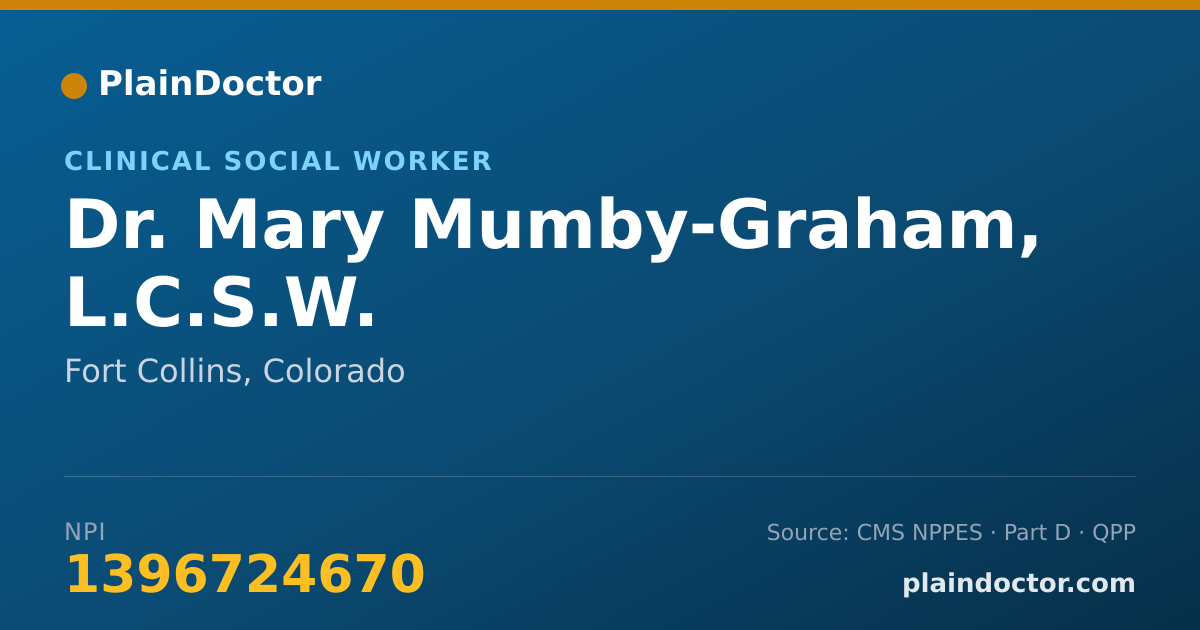 Shareable card for Mary Mumby-Graham, L.C.S.W. - Clinical Social Worker, Fort Collins, CO