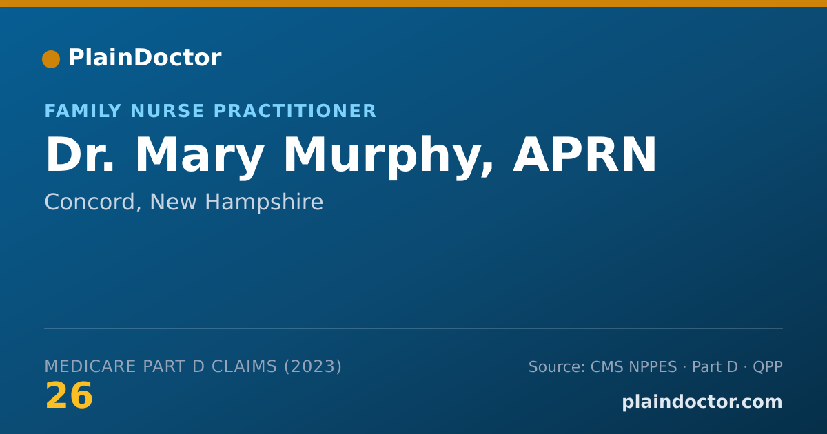 Shareable card for Mary Murphy, APRN - Family Nurse Practitioner, Concord, NH