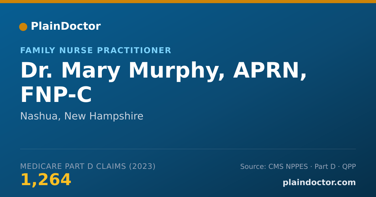 Shareable card for Mary Murphy, APRN, FNP-C - Family Nurse Practitioner, Nashua, NH