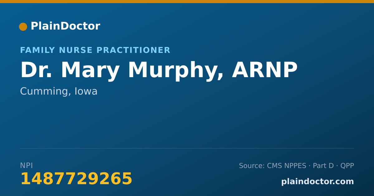 Shareable card for Mary Murphy, ARNP - Family Nurse Practitioner, Cumming, IA