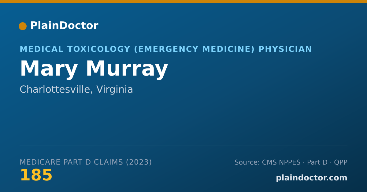 Shareable card for Mary Murray - Medical Toxicology (Emergency Medicine) Physician, Charlottesville, VA
