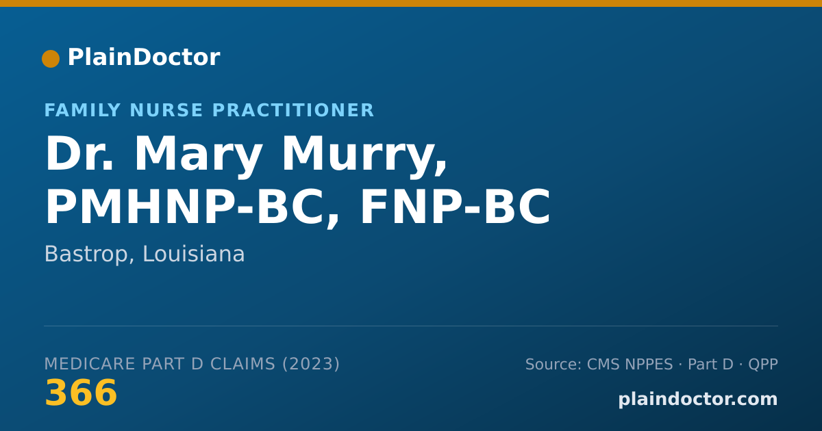 Shareable card for Mary Murry, PMHNP-BC, FNP-BC - Family Nurse Practitioner, Bastrop, LA